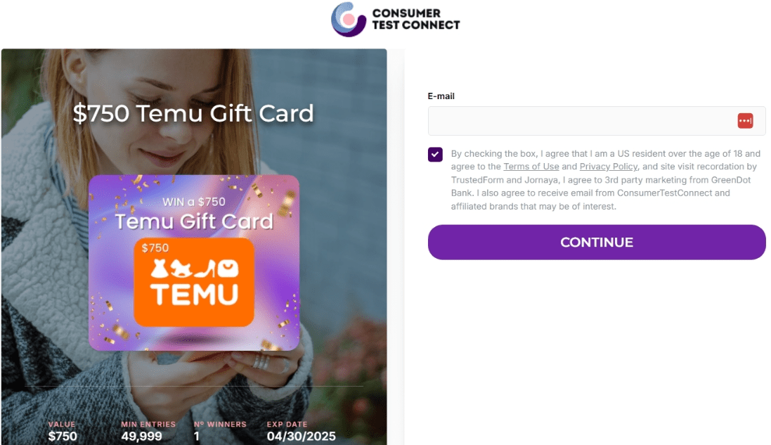 $750 Temu Gift Card